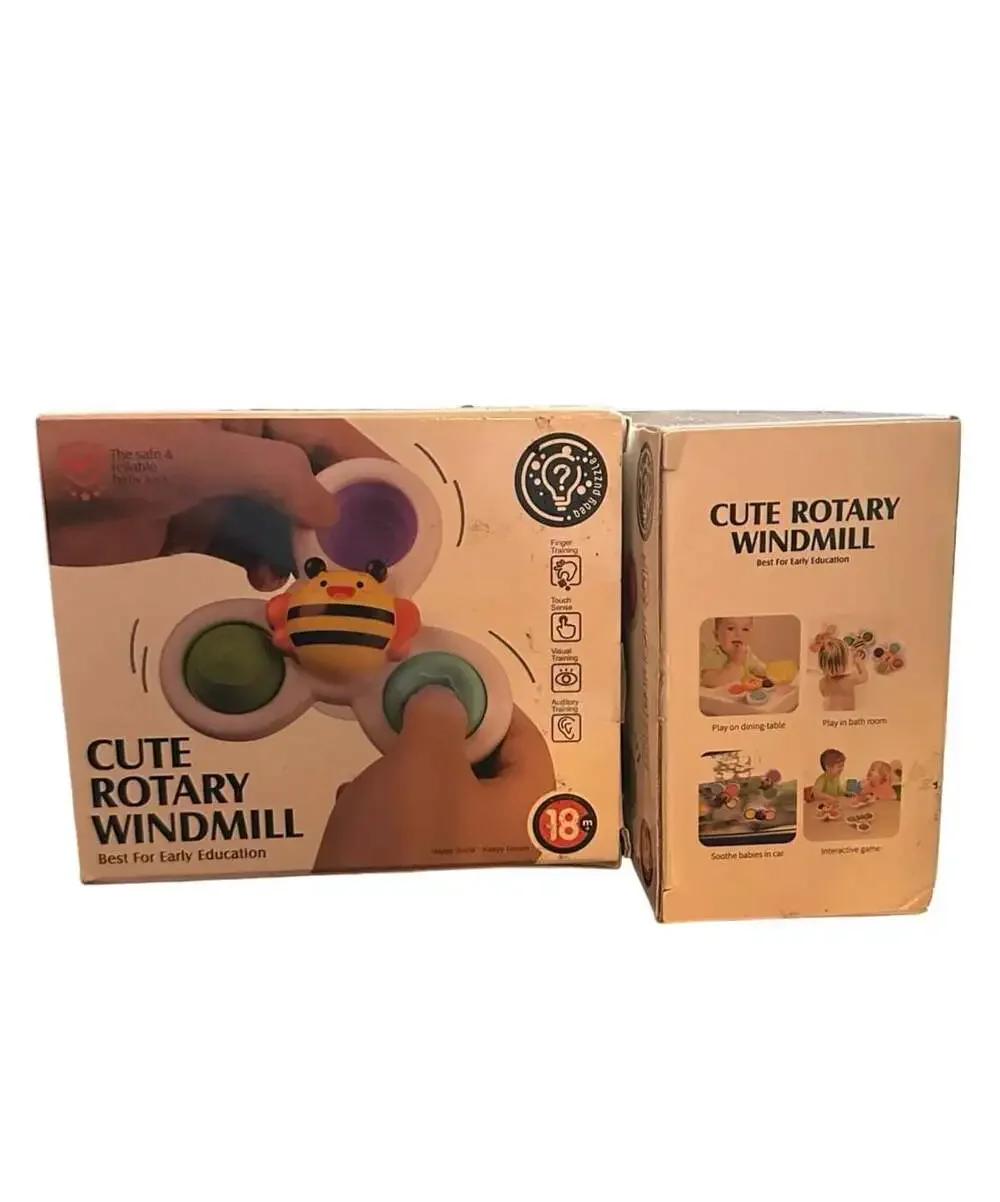 2-Pack Cute Rotary Windmill Baby Suction Cup Spinner Toys